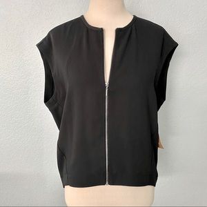 RACHEL Rachel Roy Black Zip Vest Top - Small NWT